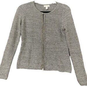 Charter Club Silver Metallic Gray Cardigan beads Size Small Knit